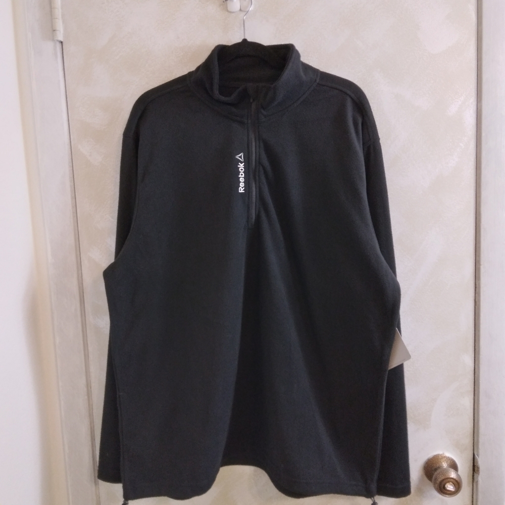 Size XL Reebok Delta Canton Black Pullover 1/4 zip 2 Waist Toggles